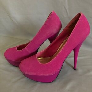 Dollhouse Magenta Suede Y2K Heels